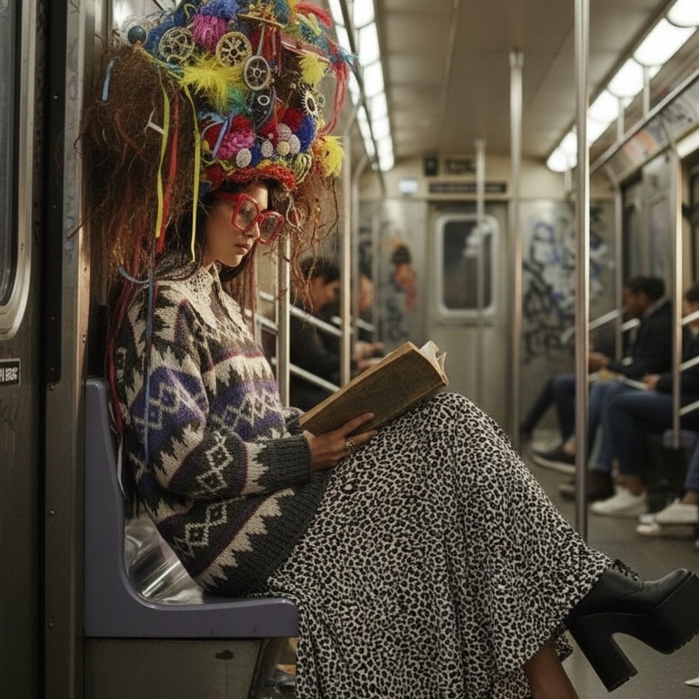 Hand Knit Nordic Multicolor Chunky Sweater Wool Size L Grandpacore VTG 90s EUC - Picture 4 of 6